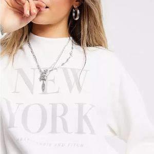 A&F Sunday Crew Sweatshirt in White